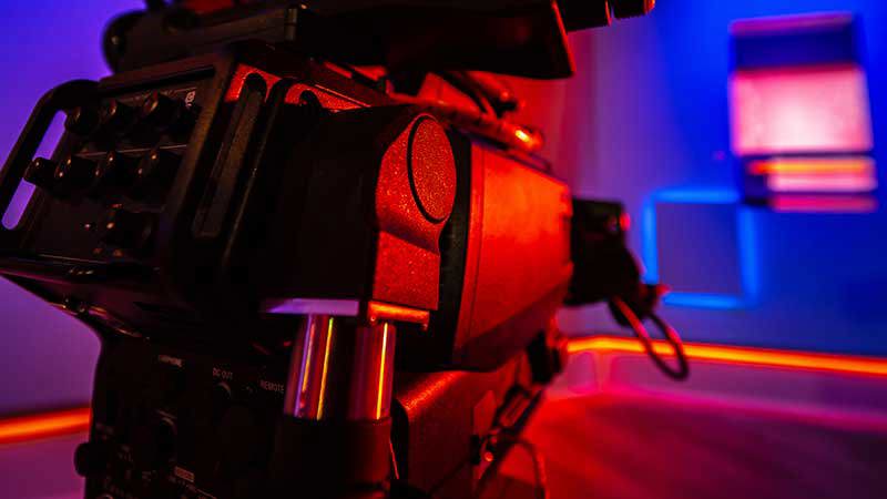 Close up of a studio camera